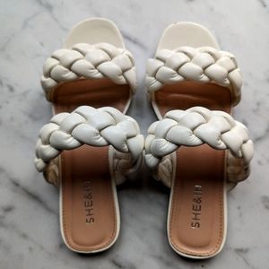 Women's slip on  braided sandals